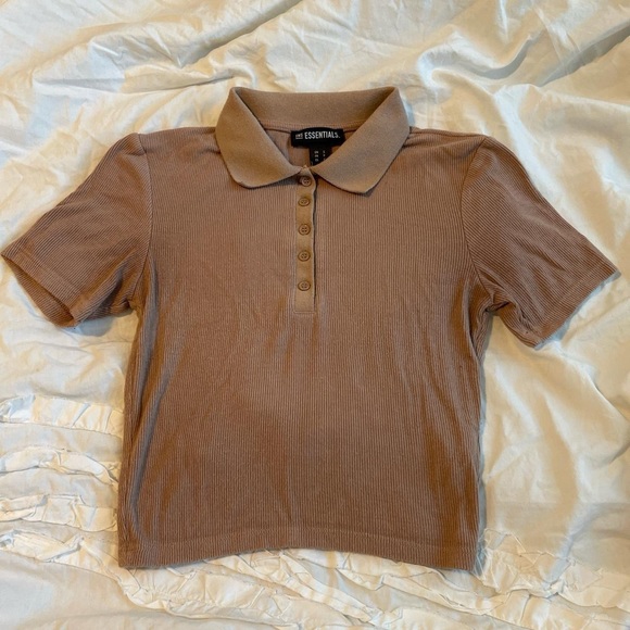 Small Tan Short-Sleeve Polo Shirt - Picture 1 of 2